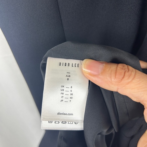 Dion Lee Black Sleeveless V-Neck Sheath Maxi Dress striped shoulder lined size 4 - Picture 8 of 9